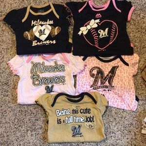 5 Milwaukee Brewers 3-6 month onesies